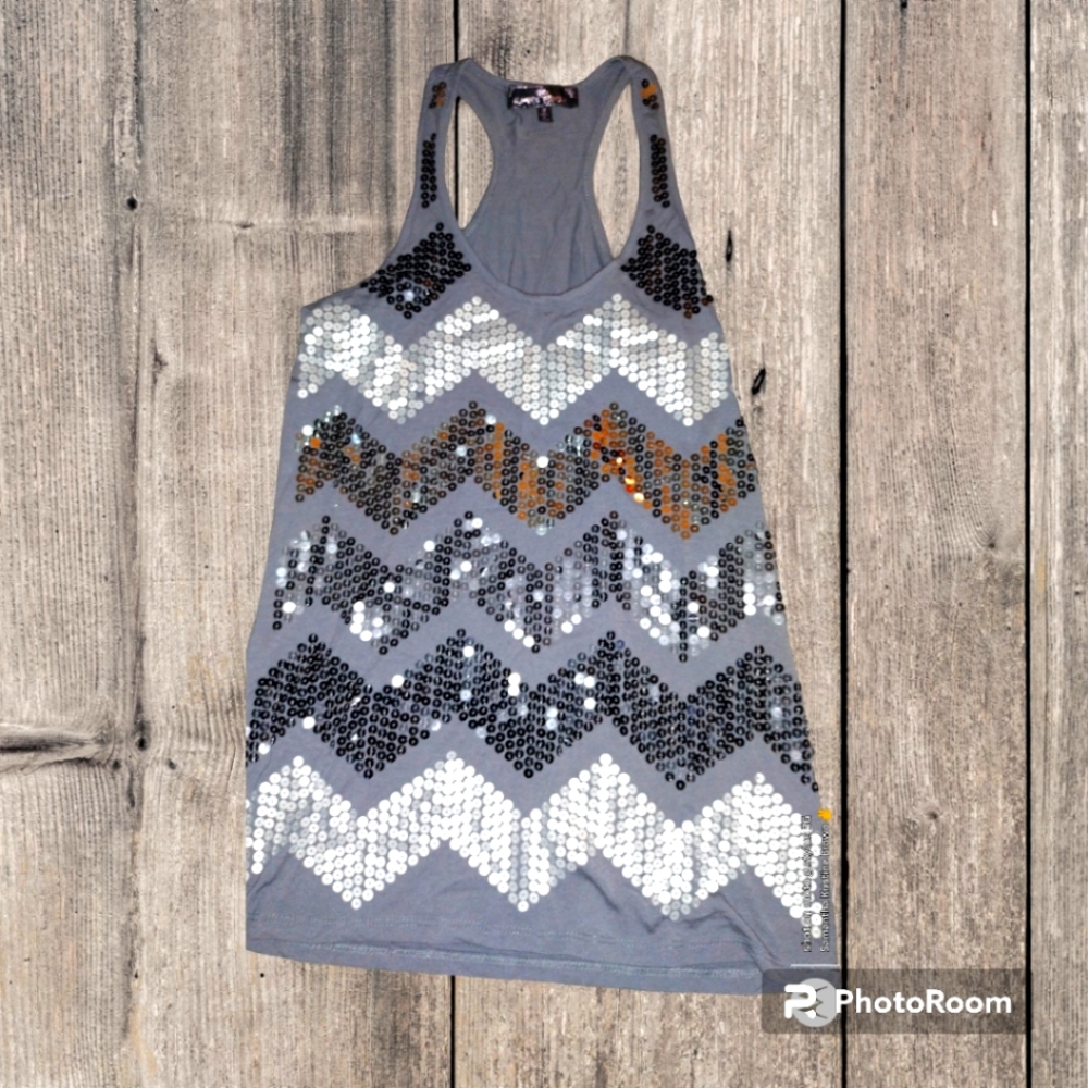 Sequin striped tank by Almost Famous